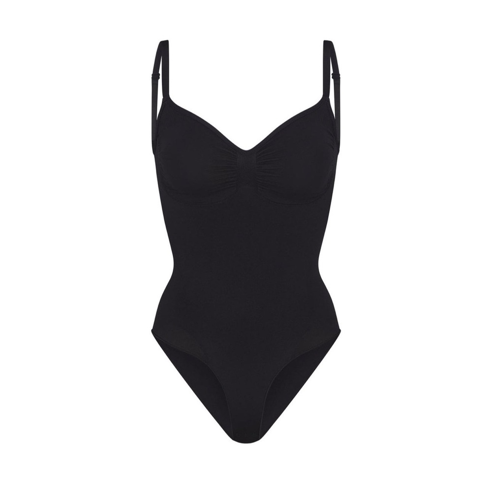 New SKIMS Seamless Sculpt Brief Bodysuit Medium Onyx.